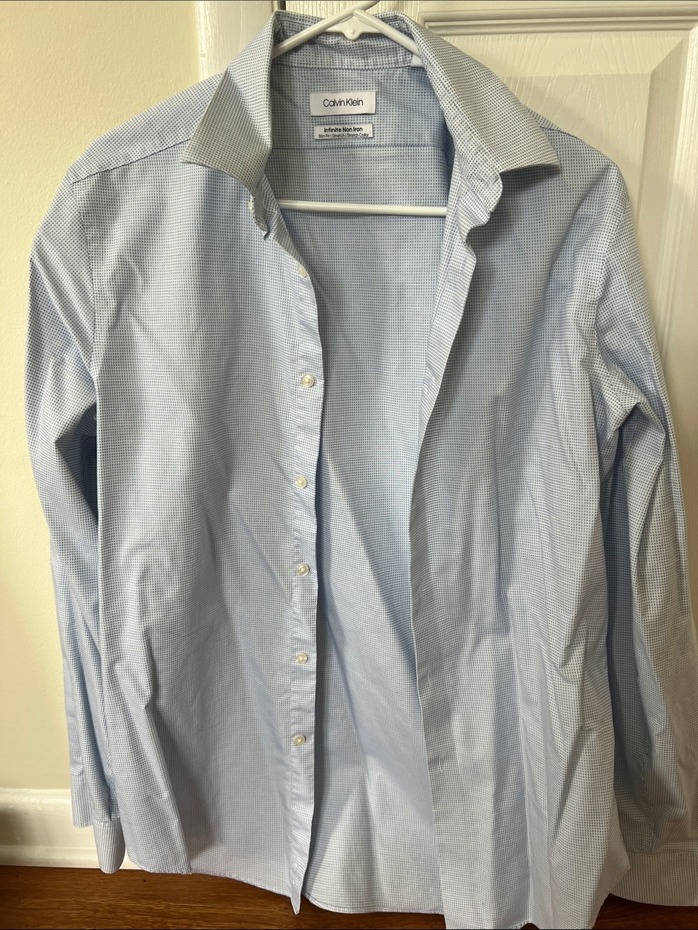Calvin Klein Light Blue Micro-Check Dress Shirt